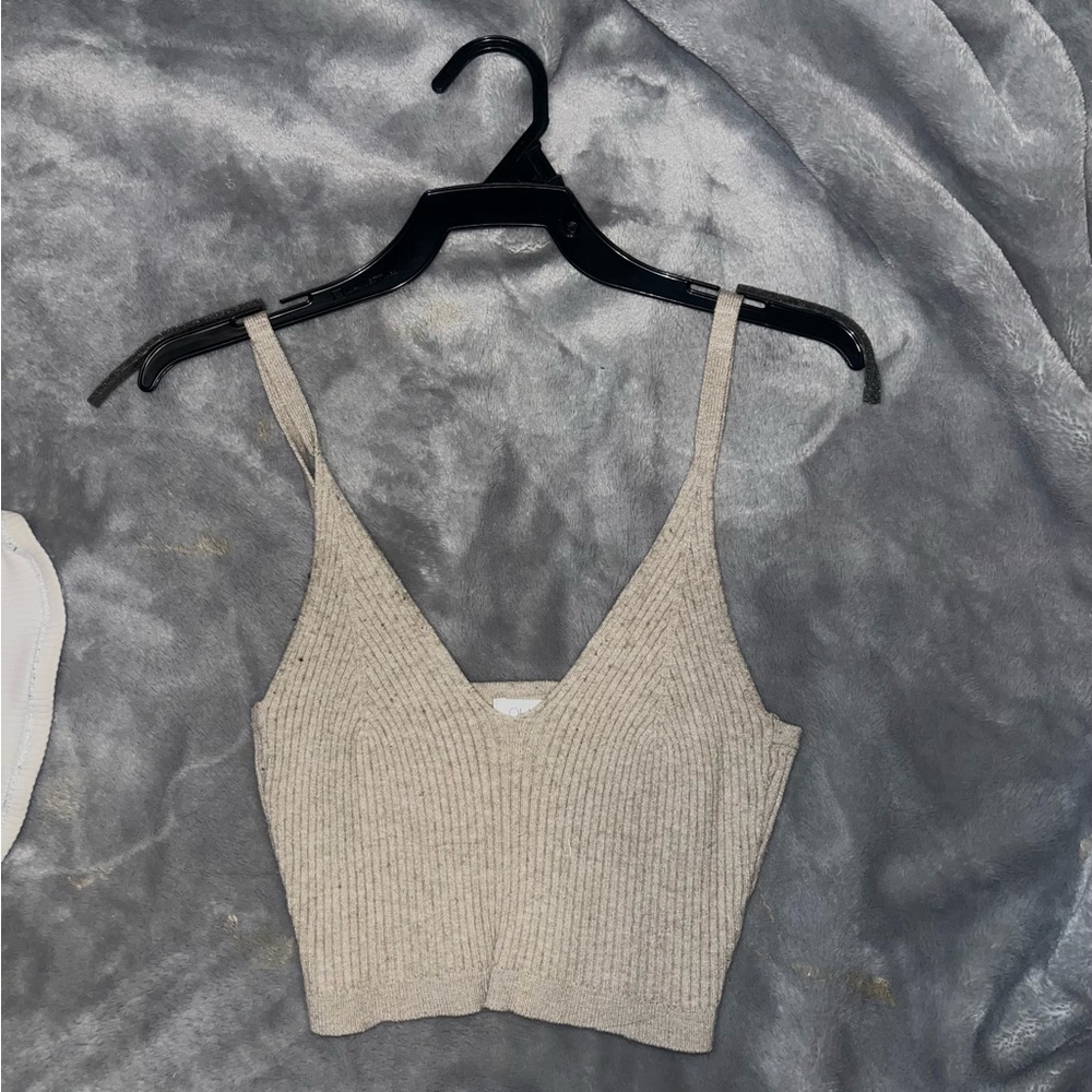 Garage tan knit tank